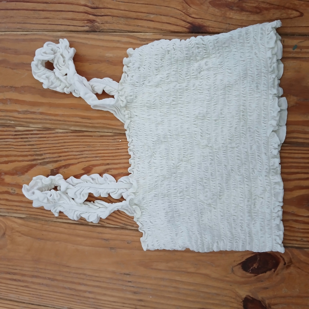 White Smocked Women's Top